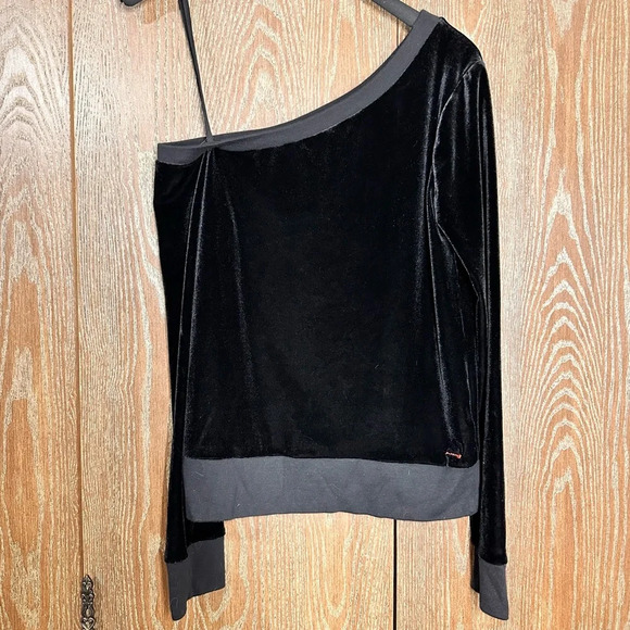 n:PHILANTHROPY Women's Off the Shoulder Top XS Black Velvet Long Sleeve Apparel - Picture 1 of 8